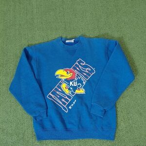 VINTAGE Youth The Game Kansas Jayhawks NCAA College Football Crewneck Sweatshirt